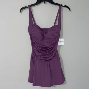 NWT Liz Claiborne purple swim dress